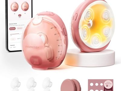 Momcozy Wellness 1 Wearable Breast Pump, Warm-Massage Hands-Free Pump with Heated Flange&Simulated Massage for Comfortable Breastfeeding&Let-Down, App-Controlled, 4 Modes 12 Levels, 180ml/6oz